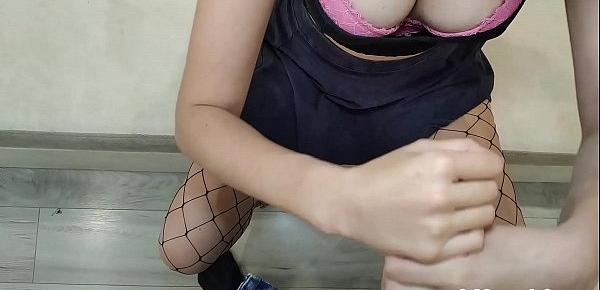  Hot schoolgirl in skirt without panties fucks with teacher